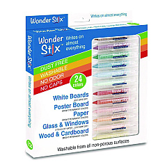 The Pencil Grip Wonder Stix Set, 0.5" x 3.7", Assorted, 24/Set, 12 Sets/Carton (63612)