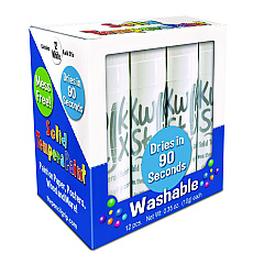 The Pencil Grip Kwik Stix Single Color Pack, 0.7" x 3.5", White, 12/Pack, 12 Packs/Carton (6009012)
