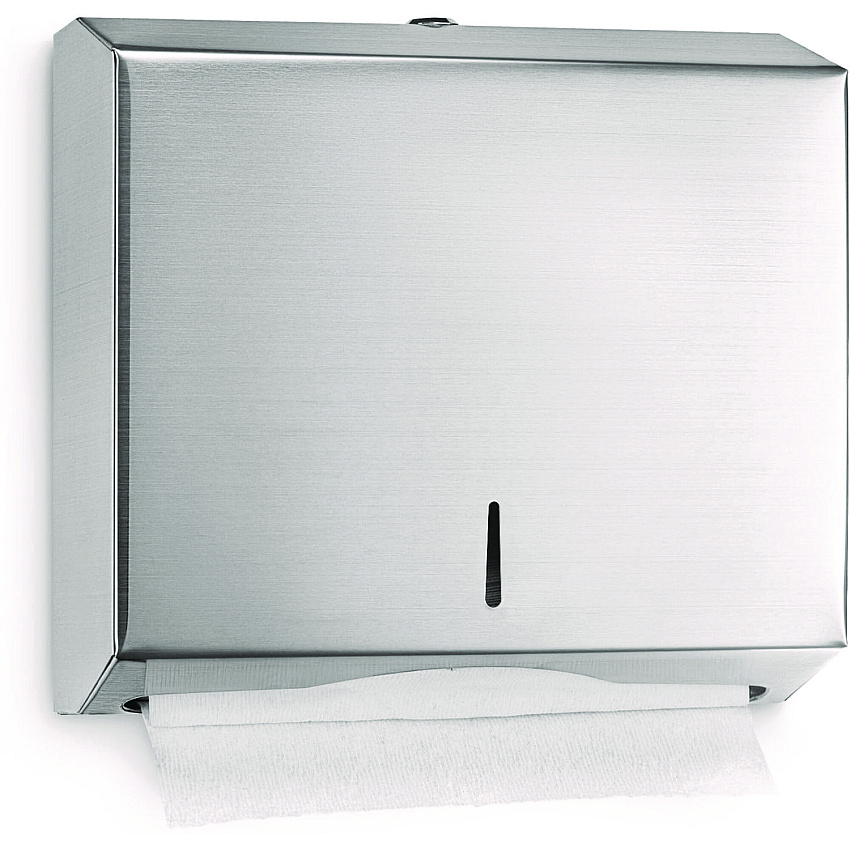 Alpine Horizontal C-Fold/Multi-Fold Paper Towel Dispenser, 10.2 x 4 x 11.2, Brushed Nickel (ALP481)
