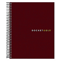 TOPS Docket Gold Planner, 1 Subject, Narrow Rule, Black Cover, 8.5 x 6.75, 70 Sheets (63754)