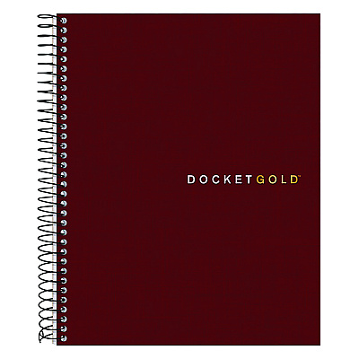 TOPS Docket Gold Planner, 1 Subject, Narrow Rule, Black Cover, 8.5 x 6.75, 70 Sheets (63754)