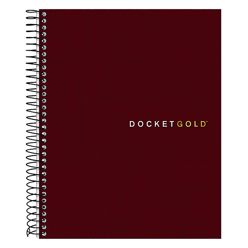 TOPS Docket Gold Planner, 1 Subject, Narrow Rule, Black Cover, 8.5 x 6.75, 70 Sheets (63754)