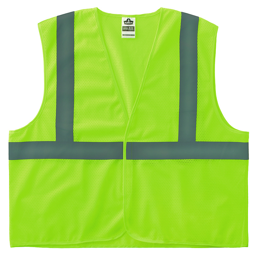 ergodyne GloWear 8205HL-ECO Class 2 Recycled Hi-Vis Vest, Mesh, Polyester, Small/Medium, Lime (21983)