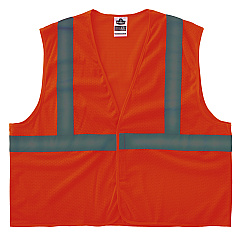 ergodyne GloWear 8205HL-ECO Class 2 Recycled Hi-Vis Vest, Mesh, Polyester, X-Small, Orange (21991)