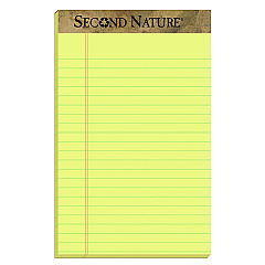 TOPS Second Nature Recycled Ruled Pads, Narrow Rule, 50 Canary-Yellow 5 x 8 Sheets, Dozen (74840)