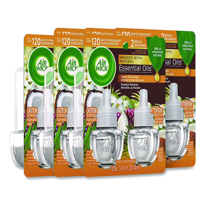 Air Wick Life Scents Scented Oil Refills, Paradise Retreat, 0.67 oz, 2/Pack, 6 Packs/Carton (91110)