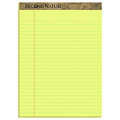 TOPS Second Nature Recycled Ruled Pads, Wide/Legal Rule, 50 Canary-Yellow 8.5 x 11.75 Sheets, Dozen (74890)