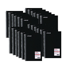 Universal Wirebound Notebook, 3 Subject, Medium/College Rule, Black Cover, 9.5 x 6, 120 Sheets (UNV66410)