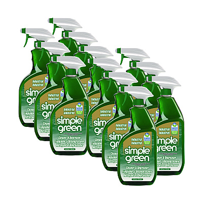 Simple Green Industrial Cleaner and Degreaser, Concentrated, 24 oz Spray Bottle, 12/Carton (13012CT)
