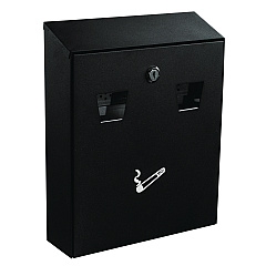 Alpine Wall-Mounted Safe Cigarette Disposal Station Outdoor Ashtray, Stainless Steel, Black (ALP49001BLK)