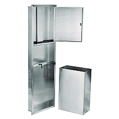 Alpine Stainless Steel Recessed Paper Towel Dispenser with Waste Receptacle, 56 x 4 x 17 (ALP492)