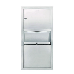 Alpine Stainless Steel Surface-Mounted Paper Towel Dispenser with Waste Receptacle, 28 x 4 x 14 (ALP494)