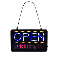 Alpine LED Programmable Message Board Open Sign, 22 x 13, Black Frame, Blue/Red Graphics (ALP49710)