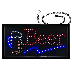 Alpine LED Rectangular Beer Sign, 19 x 10, Black Frame, Blue/Green/Orange/Red/White Graphics (ALP49714)