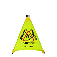Alpine Tri-fold Multi-Lingual Pop-Up Wet Floor Sign, 2.95 x 2.55 x 20, Yellow (ALP49820)
