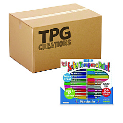 The Pencil Grip Thin Stix Tempera Paint Set, 12 Assorted Metallic Colors, 24/Set, 6 Sets/Carton (62006)