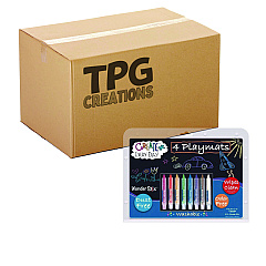 The Pencil Grip Wonder Stix Playmat Kit, 8 Assorted Pastel Wonderstix and 4 Playmats/Pack, 12 Packs/Carton (64812)