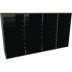 AdirOffice Wood Adjustable 36 Compartment Literature Organizer, 36 Sections, Letter Size, 39.3 x 11.8 x 23.9, Black (I50036BLK)