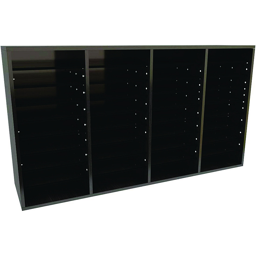 AdirOffice Wood Adjustable 36 Compartment Literature Organizer, 36 Sections, Letter Size, 39.3 x 11.8 x 23.9, Black (I50036BLK)