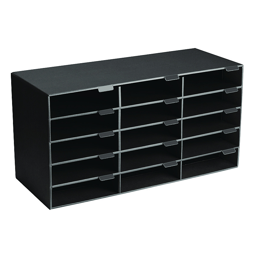 AdirOffice File Classroom Literature Organizer, 15 Sections, Letter Size, 32 x 13 x 17, Black (I50115BLK)