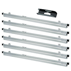 AdirOffice Blueprint Large File Document Hanging Clamps, 24" Wide Documents, 24", Silver, 6 Clamps (I6026)