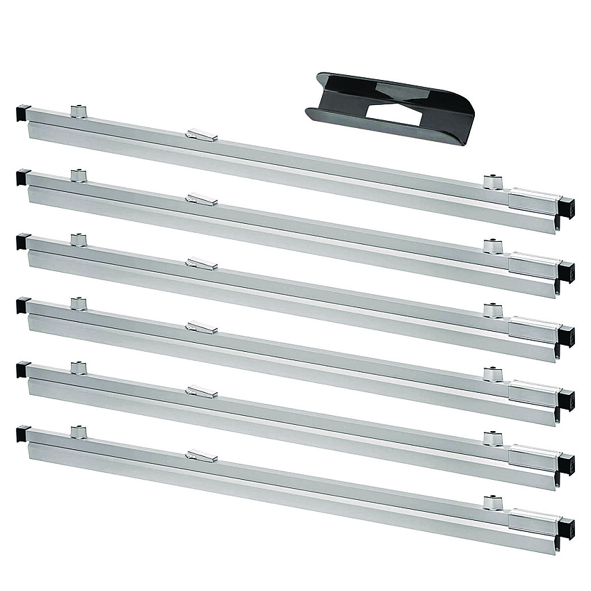 AdirOffice Blueprint Large File Document Hanging Clamps, 24" Wide Documents, 24", Silver, 6 Clamps (I6026)