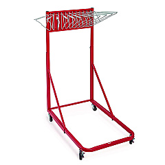 AdirOffice Blueprint Storage Cabinet Rolling Stand, Assorted Document Sizes Accomodated, 27" x 28.5" to 46.5" x 46" to 66", Red (I613RED)
