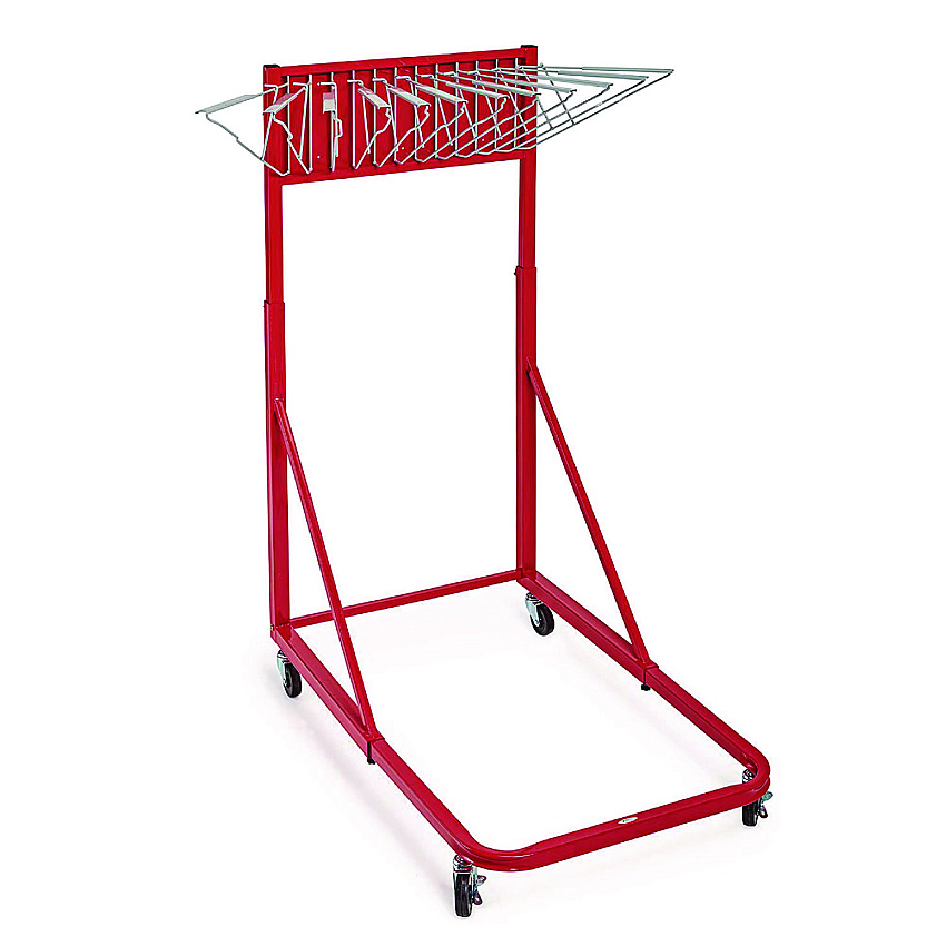 AdirOffice Blueprint Storage Cabinet Rolling Stand, Assorted Document Sizes Accomodated, 27" x 28.5" to 46.5" x 46" to 66", Red (I613RED)