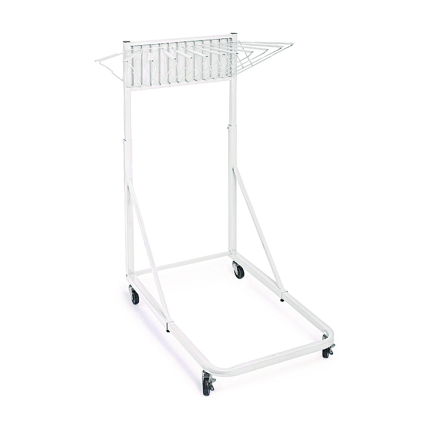 AdirOffice Blueprint Storage Cabinet Rolling Stand, Assorted Document Sizes Accomodated, 27" x 28.5" to 46.5" x 46" to 66", White (I613WHI)
