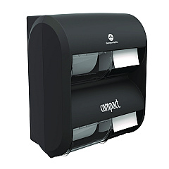 Georgia Pacific Professional Compact Quad Vertical Four Roll Coreless Tissue Dispenser, 12.31 x 14.81 x 7.86, Black (56744B)