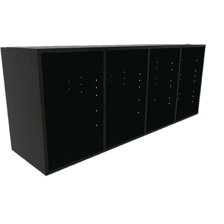 AdirOffice Wood Adjustable 24 Compartment Literature Organizer, 24 Sections, Letter Size, 39.3 x 11.8 x 16.3, Black (I50024BLK)