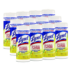 LYSOL Brand Disinfecting Wipes, 7 x 7.25, Lemon and Lime Blossom, 35 Wipes/Canister, 12 Canisters/Carton (81145CT)