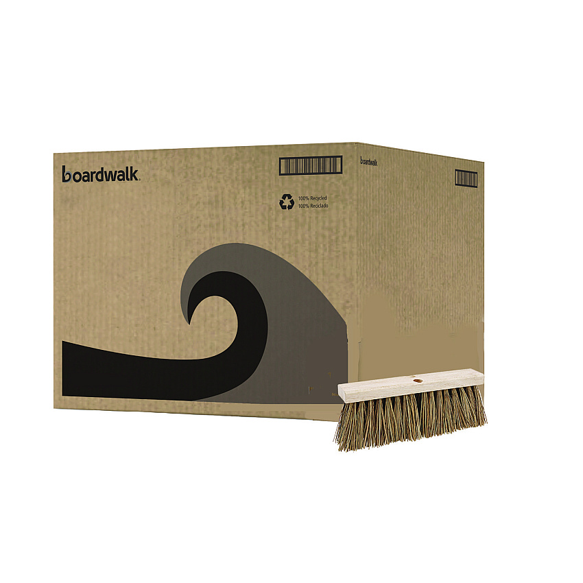Boardwalk Street Broom Head, 6.25" Brown Palmyra Fiber Bristles, 16" Brush (BWK71160)