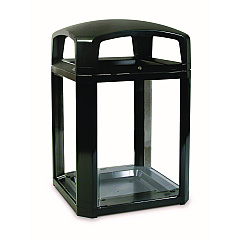 Rubbermaid Commercial Landmark Series Classic Dome Top Container, Resin, Black (3975BLA)
