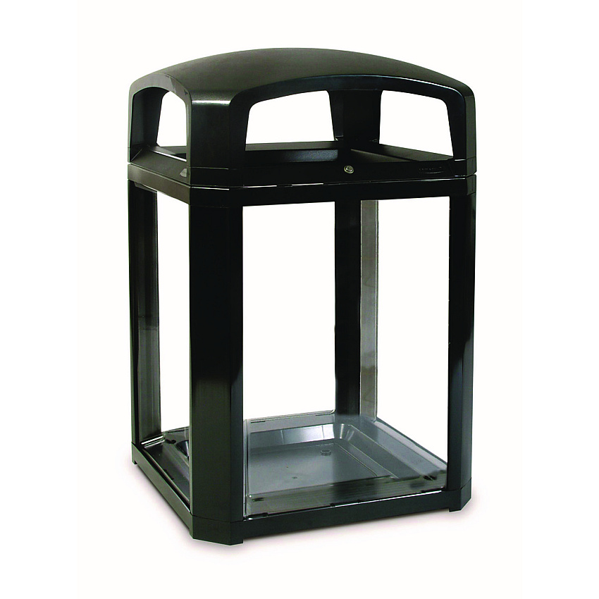 Rubbermaid Commercial Landmark Series Classic Dome Top Container, Resin, Black (3975BLA)