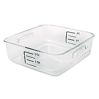 Rubbermaid Commercial SpaceSaver Square Containers, 2 qt, 8.8 x 8.75 x 2.7, Clear (6302CLE)