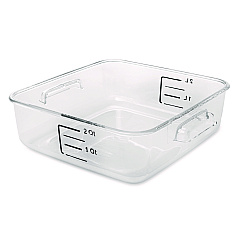 Rubbermaid Commercial SpaceSaver Square Containers, 2 qt, 8.8 x 8.75 x 2.7, Clear (6302CLE)