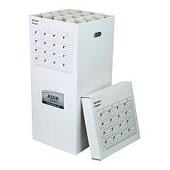 AdirOffice 16 Slot Blueprint Rolled File Upright Storage Box, 16 Compartments, 17.5 x 17.5 x 37, White (I623)