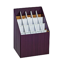 AdirOffice Upright Blueprint Rolled File Corrugated Box, 20 Compartments, 15 x 12 x 22, Walnut (I628)