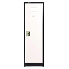 AdirOffice Steel Storage Locker, 1 Compartment, 15 x 15 x 48, Black Body/White Doors (I62901BW)