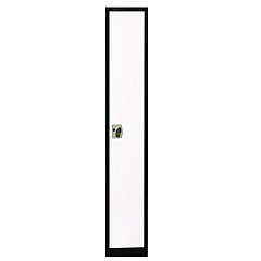 AdirOffice Steel Storage Locker, 1 Compartment, 12 x 12 x 72, Black Body/White Doors (I629201BW)