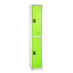 AdirOffice Steel Storage Locker, 2 Compartment, 12 x 12 x 72, Green (I629202GRN)