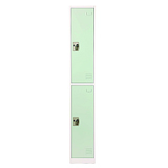 AdirOffice Steel Storage Locker, 2 Compartment, 12 x 12 x 72, Misty Green (I629202MGRN)