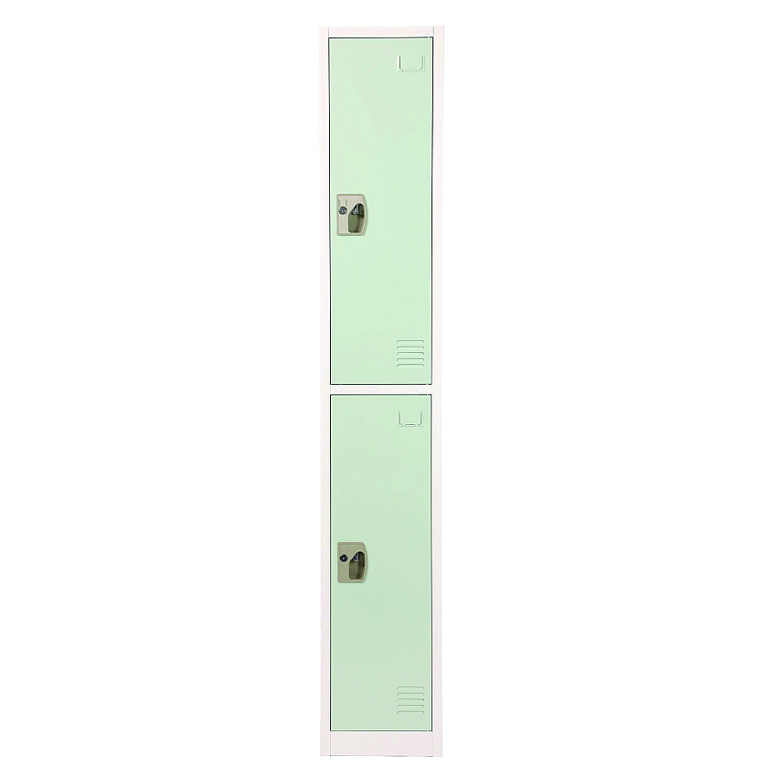 AdirOffice Steel Storage Locker, 2 Compartment, 12 x 12 x 72, Misty Green (I629202MGRN)