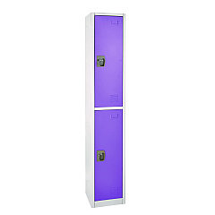 AdirOffice Steel Storage Locker, 2 Compartment, 12 x 12 x 72, Purple (I629202PUR)