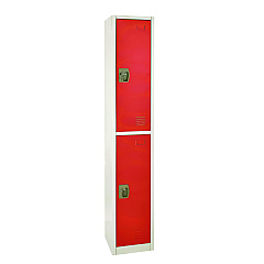 AdirOffice Steel Storage Locker, 2 Compartment, 12 x 12 x 72, Red (I629202RED)