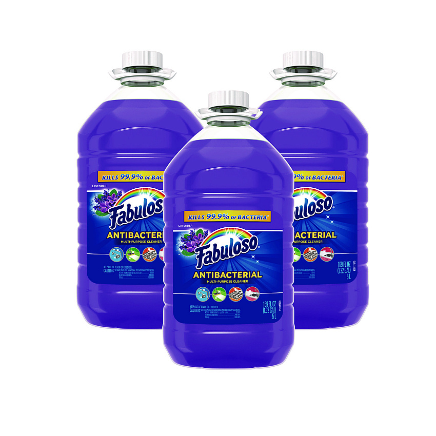 Fabuloso Antibacterial Multi-Purpose Cleaner, Lavender Scent, 169 oz Bottle, 3/Carton (99507)