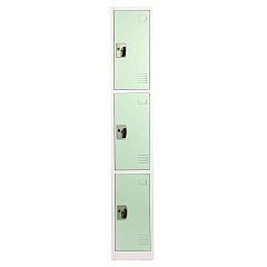 AdirOffice Steel Storage Locker, 3 Compartment, 12 x 12 x 72, Misty Green (I629203MGRN)