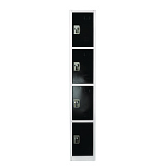 AdirOffice Steel Storage Locker, 4 Compartment, 12 x 12 x 72, Black (I629204BLK)