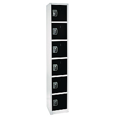 AdirOffice Steel Storage Locker, 6 Compartment, 12 x 12 x 72, Black (I629206BLK)